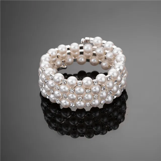 Braided Crystal Imitation Pearl Bracelets Multi Layer Wedding Bracelets & Bangles Pulseras Mujer Jewelry Braided Crystal Imitation Pearl Bracelets Multi Layer Wedding Bracelets & Bangles Pulseras Mujer Jewelry