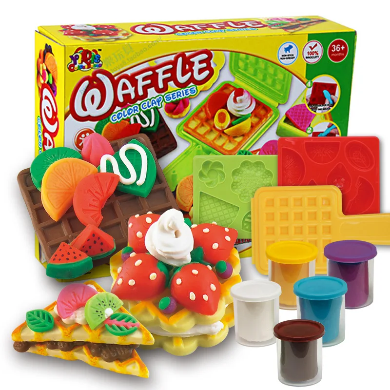 

Children Toys Creative Toy Diy Colored Clay Medium Sized Fruit Food Mold Tool Kit 6 Colors Set Slime Toys Light Cool Clays Et029