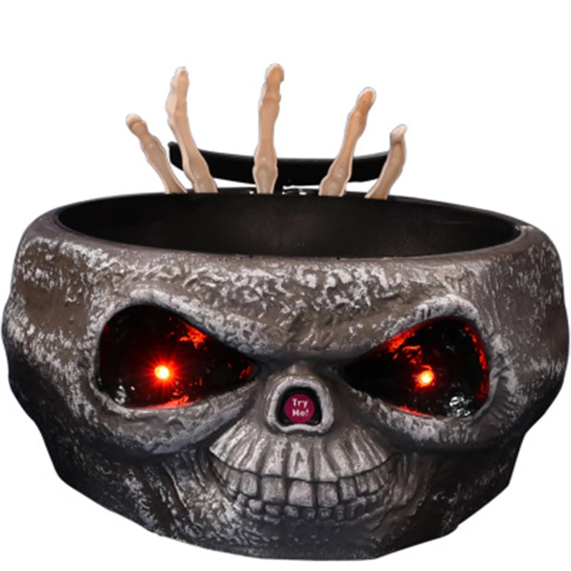 

Skull Halloween Decoration Electric Moving Hand Fruit Candy Organizer Scary Halloween Props Home Ktv Club Bar Party Supplies