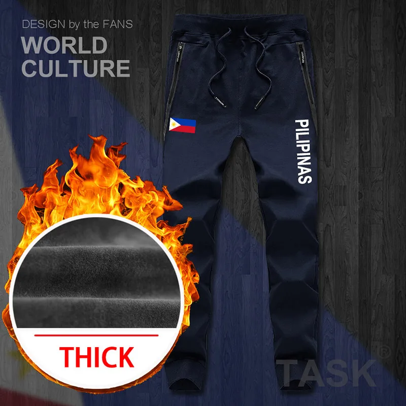 Филиппины Pilipinas PH PHL PHI Мужские штаны бегунов комбинезон спортивные штаны пот фитнес флис Тактический Повседневный нация Новинка - Цвет: 06navy-thick