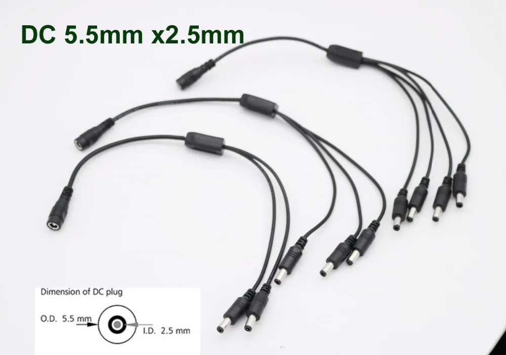 1x DC Power Connector 5.5 x 2.5mm Female Jack With Cord Cable CCTV 30cm 1ft