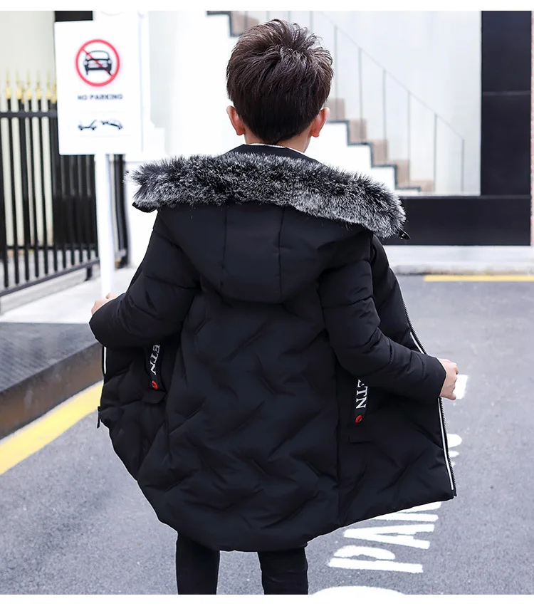 jaqueta de inverno quente parkas para meninos