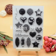 CS1074 Scrapbook DIY Photo Album Cards Transparent Acrylic Silicone Rubber Clear Stamps Sheet 11x16cm Balloon
