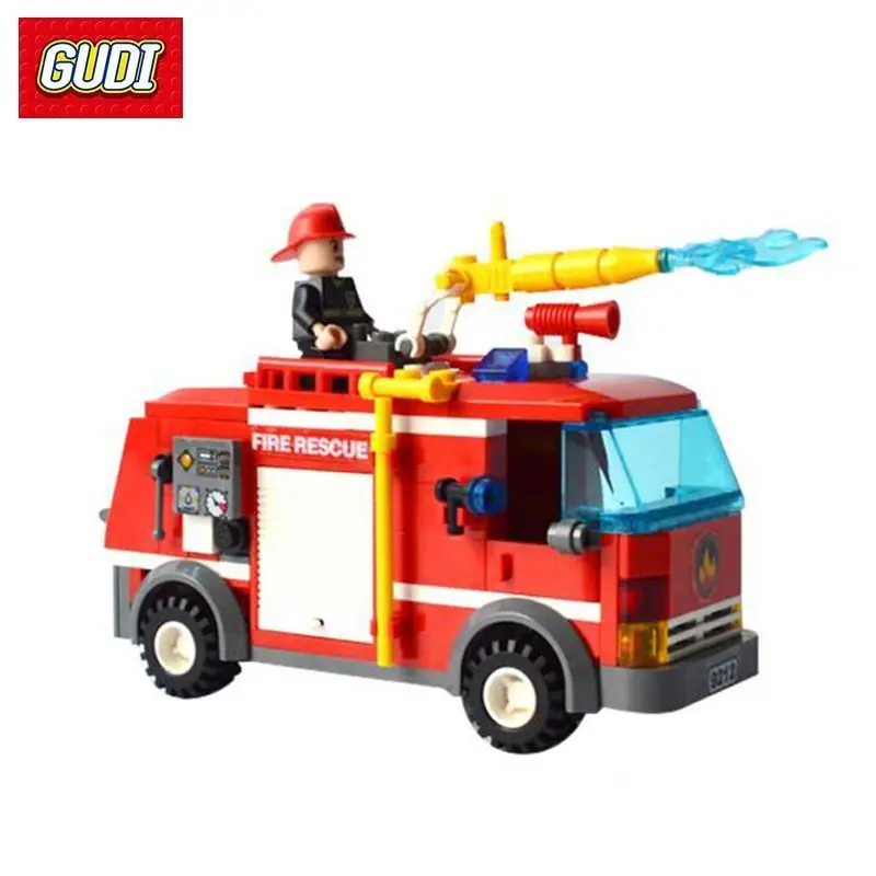 GUDI Models Building toy Compatible with Lego G9212 229PCS Fire Truck Blocks Toys Hobbies For Boys Girls Model Building Kits GUDI Models Building toy Compatible with Lego G9212 229PCS Fire Truck Blocks Toys Hobbies For Boys Girls Model Building Kits