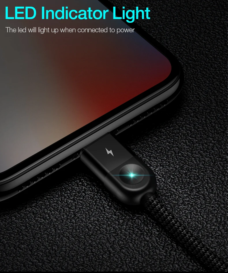 Cafele мульти светодиодный usb-кабель для iPhone кабель Micro USB C 3 в 1 Плетеный зарядный кабель для iPhone X/8 plus/7 plus