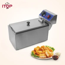 ITOP Electric Deep Fryer Commercial 6L Single Tanks Stainless Steel Fryer French fries Machine Fry Machine 220V ITOP Electric Deep Fryer Commercial 6L Single Tanks Stainless Steel Fryer French fries Machine Fry Machine 220V