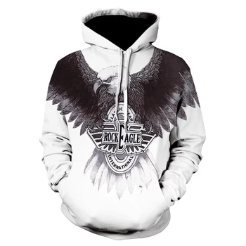

Men's individuality design monogram flying eagle print hoodie fashion men's and women's sports street wear skateboard thin sweat