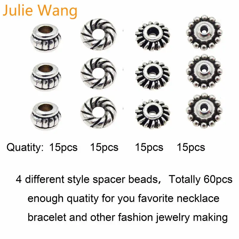 Julie Wang 248 шт./корт. 8 мм натуральный камень Лавовая бусина из сплава разделитель