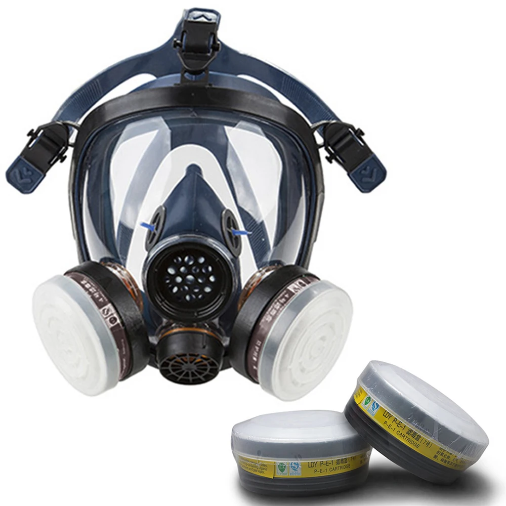 

STRONG/ST-S100-3 Gas Mask Respirator Dual Filter Full Face Mask for Painting Spraying Silica Gel Mask