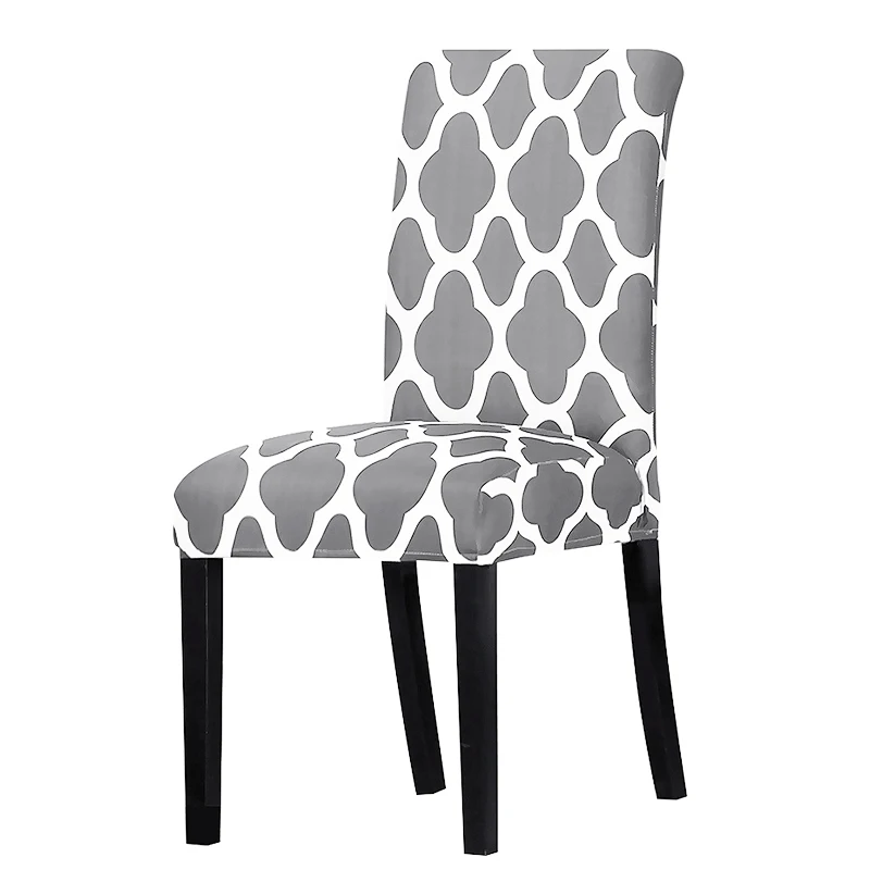 Универсальные чехлы на стулья с цветочным принтом, Классические чехлы на стулья для дома, столовой, свадьбы, отеля, вечерние, банкетные - Цвет: K245-Grey