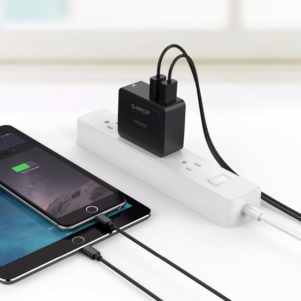 ORICO العالمي السفر الحائط مهايئ شاحن 5V2. 4A USB شاحن بقابس أمريكي المحمولة الذكية الهاتف المحمول شاحن ل الروبوت فون