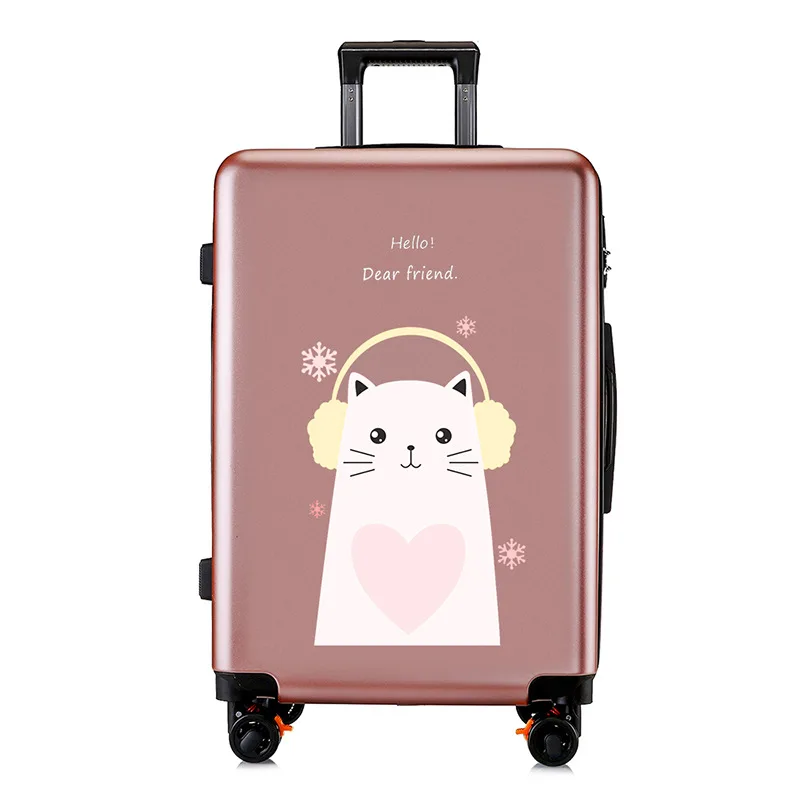 

New Cartoon Print Trolley Luggage Matte Hard Shell Travel Suitcase Men and Women Cute Animal Pattern Luggage