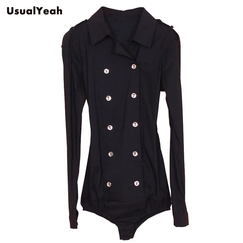 Новая модная женская Длинная блузка с закатывающимися рукавами, двубортная Классическая Офисная Женская рубашка, белая черная блузка SY0155 - Цвет: Черный
