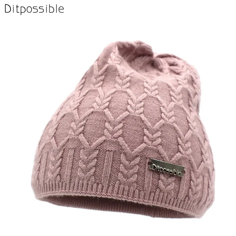 

Ditpossible girls winter hats fashion knitted beanies bonnet skullies female cap gorro wool hat for women