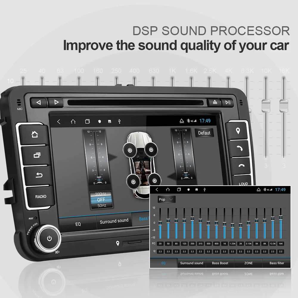 Isudar H53 Автомобильный мультимедийный 2 Din Авто радио gps Android 4 г для VW/Volkswagen/POLO/Golf/Skoda/Octavia/Seat/Leon ram 4 Гб dvd-плеер