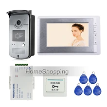 ENVÍO de la Nueva 7 “Pantalla a Color LCD de Video Teléfono de La Puerta Sistema de Intercomunicación 1 Monitor + Cámara 700TVL de Acceso RFID Al Aire Libre En la Acción