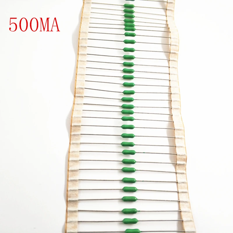 

100pcs/LOT 500mA 125V/250V 2.4*7mm Axial Lead Green Fuse 0.5A 2.4 x 7 Fast Blow PICO Resistance Fuse