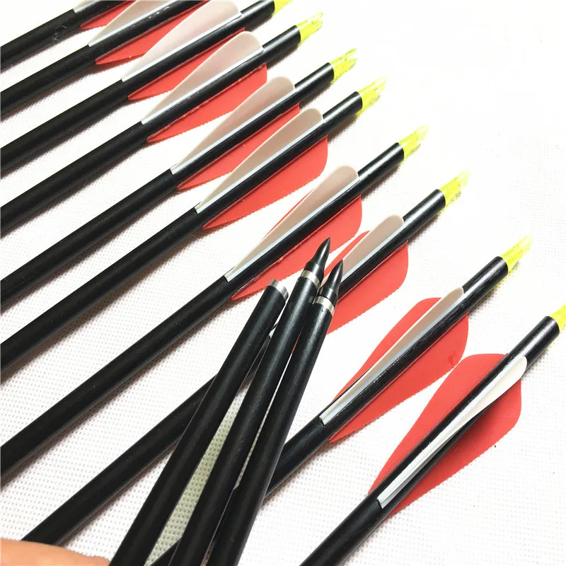 

Special offer 12pcs/24pcs Fiberglass Arrow 32inch with screw tips a little defect/do not effect using for hunting practise