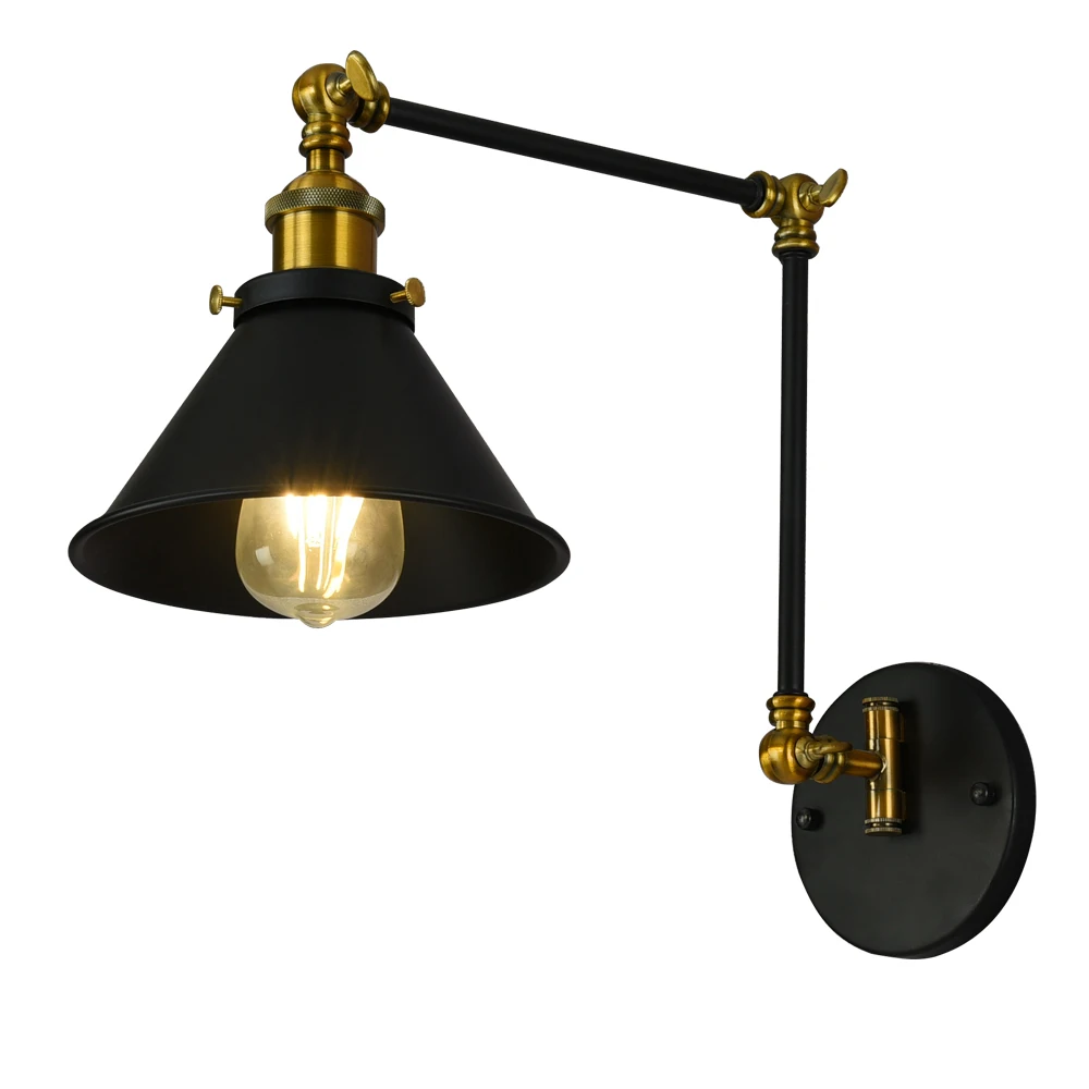 

retro wall lamp industrial minimalism 360 degree adjustable design wall lamp vintage industrial loft home wall light metal base