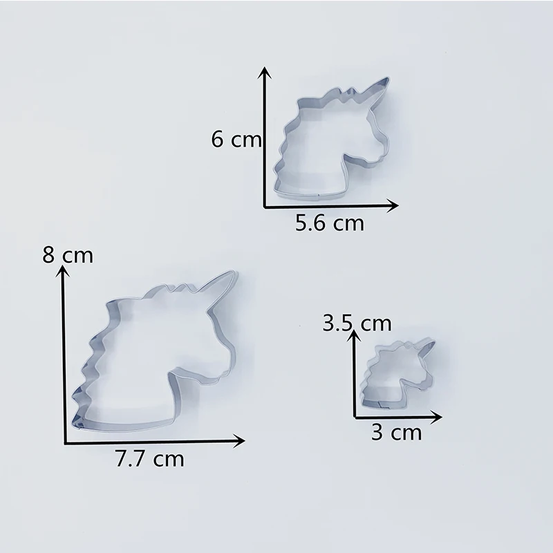 KENIAO Голова единорога- 3 предметов Резак для печенья- Печенье / Помадка / Кондитерские изделия / Хлеборезки- Нержавеющая сталь