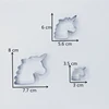 KENIAO Unicorn Head Cookie Cutters Set - 3 Piece - Large: 9 cm / Medium: 6.6 cm / Small Size: 4.1 cm - Stainless Steel ► Photo 3/5