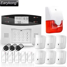 Free Shipping Home Burglar Security PSTN & GSM Alarm System 850/900/1800/1900 Wireless Signaling English/Russian/Spanish/French