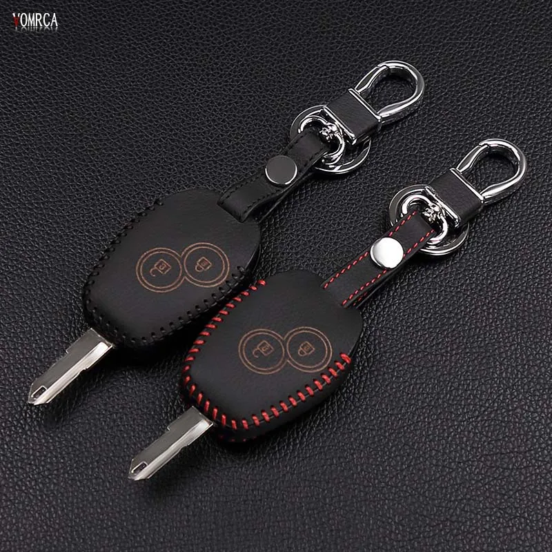 Ручная кнопка 2 кнопки для Renault Clio Diaia Logan Sandero Megane Modus Espace Kangoo брелок кожаный чехол