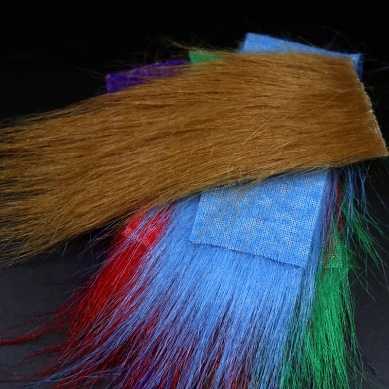 

12packs Mix Color Long Fiber Fly Tying Craft Fur Streamer Bait Fish Fly Tying Material Furable Soft Synthetic Fiber