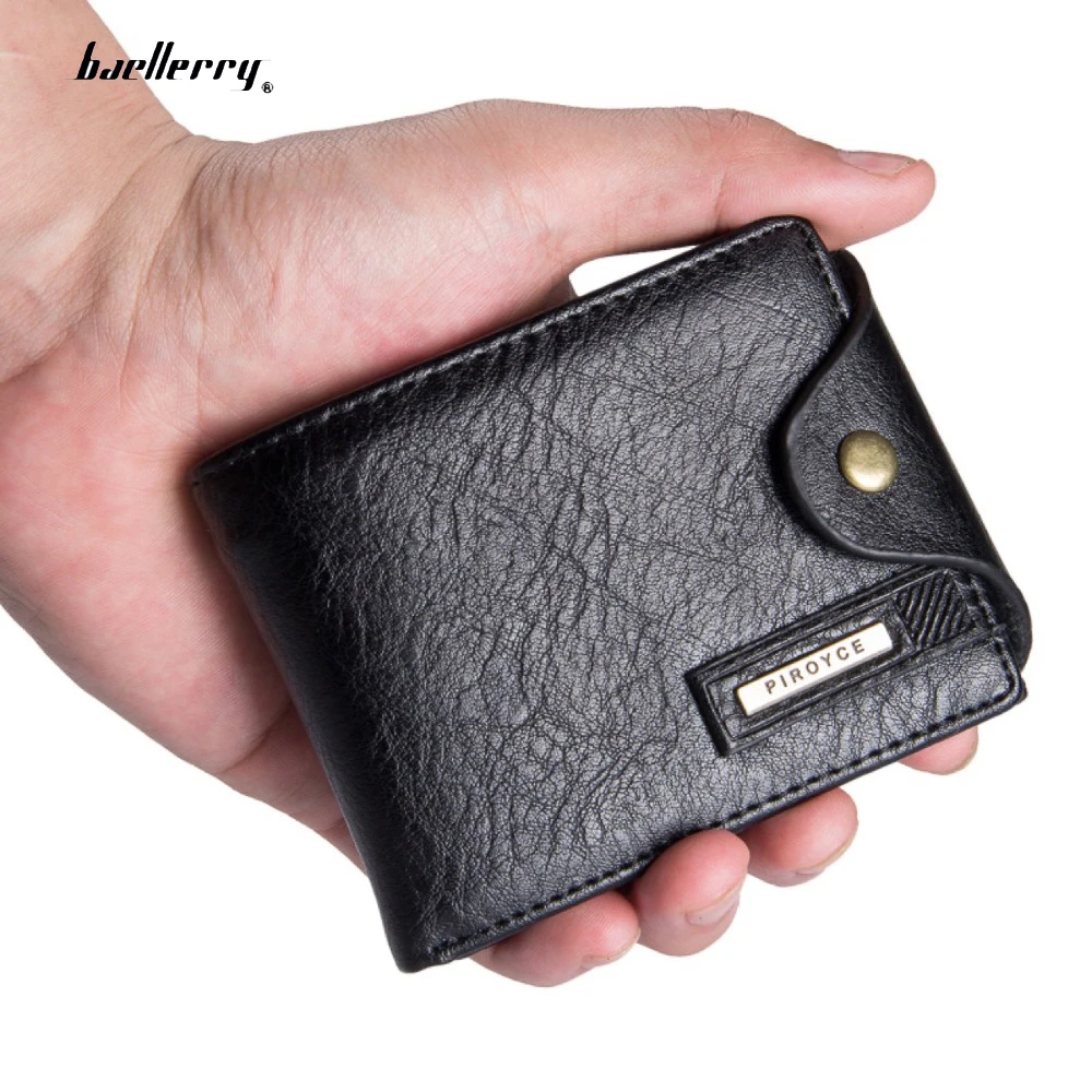 Small Men Wallets leather Guarantee Leather purse with coin pocket black brwon wallet zipper bag ...