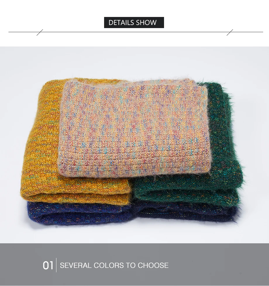 Fashion Cashmere Scarves Winter Wool Knitting Scarf Warm Women Shawls And Wraps Autumn Scarf Large Shawl Size200cm45cm (22)