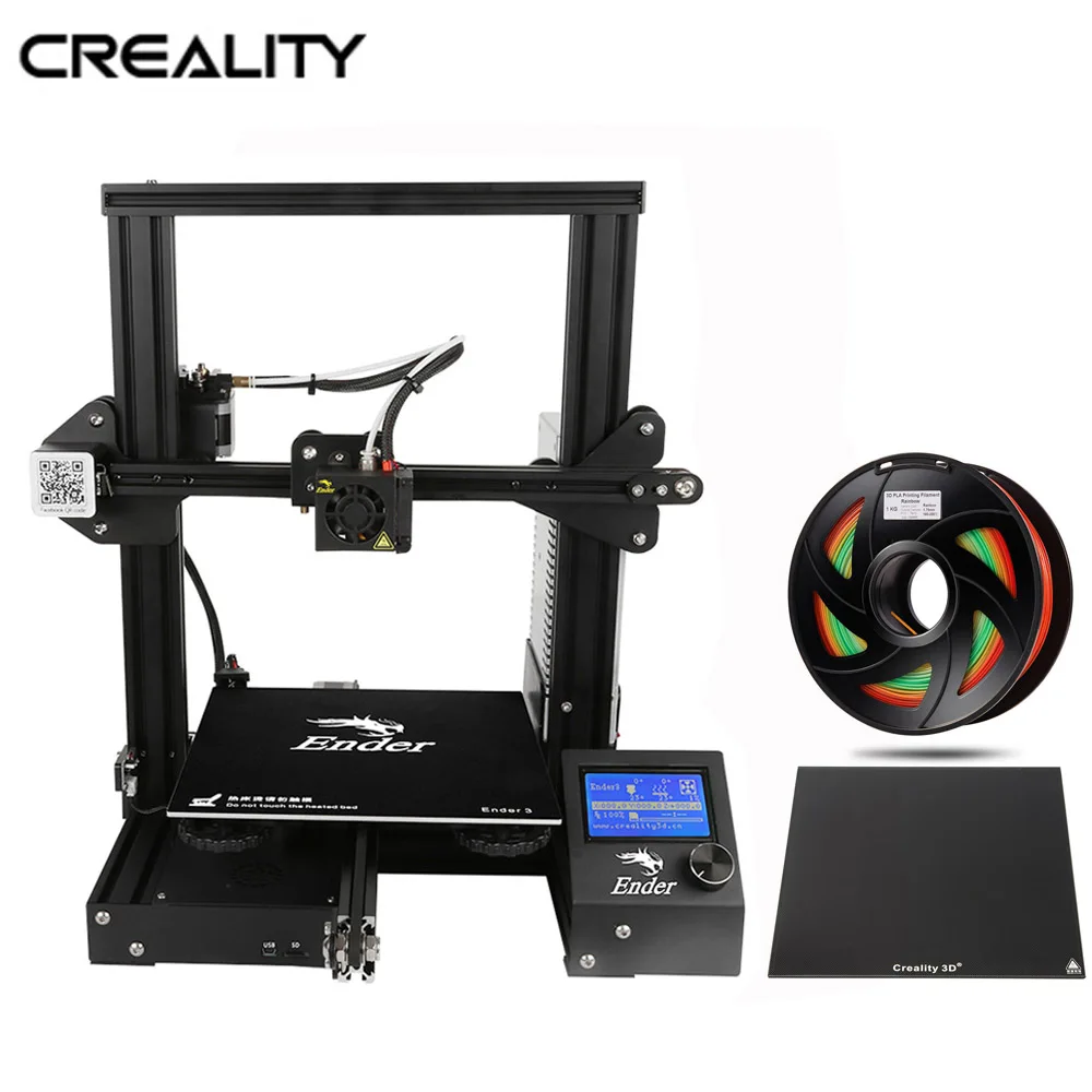 Creality 3D Ender-3 3d принтер DIY комплект самостоятельной сборки Prusa I3 3d принтер с обновлением резюме печати мощность стекло вариант - Цвет: Ender 3 glass PLA