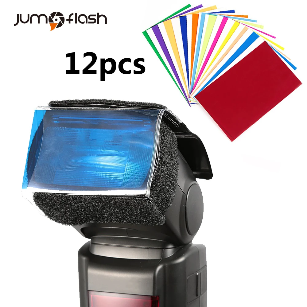 12pcs Strobist Flash Color Card Diffuser Lighting Gel Pop up Softbox