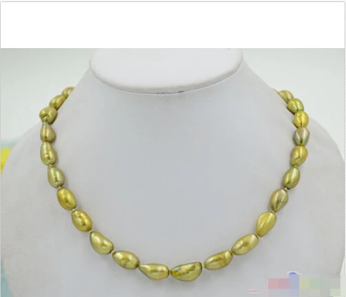 

FREE shipping>>>>>> P4775 17" 9x13mm bronze baroque freshwater cultured pearl necklace 6.07