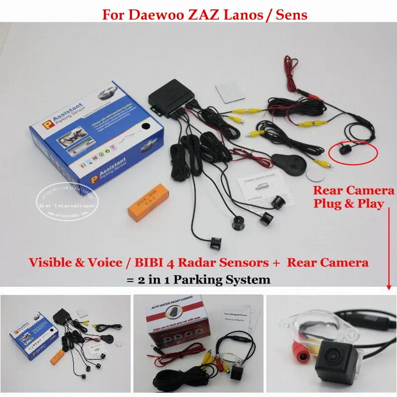 

Liislee For Daewoo ZAZ Lanos / Sens - Car Parking Sensors+Rear View Back Up Camera = 2 in 1 Visual / BIBI Alarm Parking System