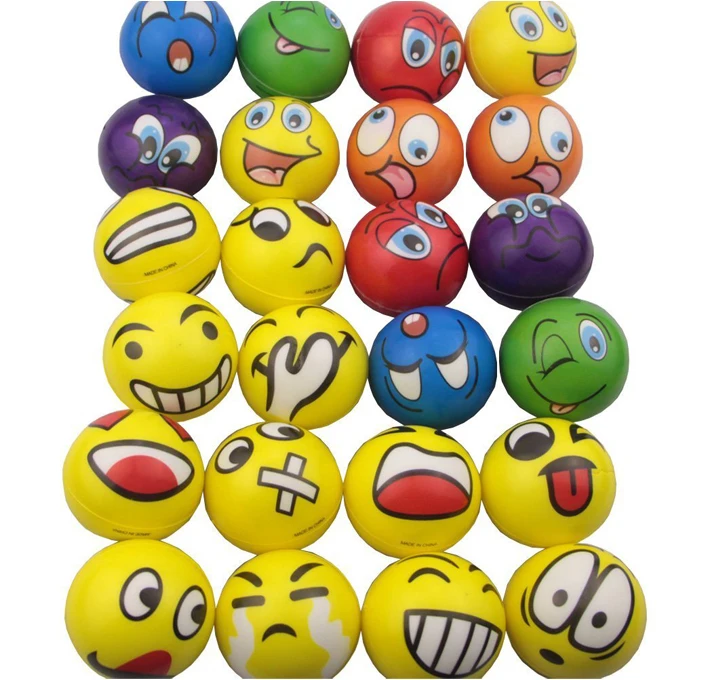 

12Pcs 2.5Inch Funny Emoji Face Stress Balls Squeeze Foam Ball Novelty Relax Toys- Assorted Expression