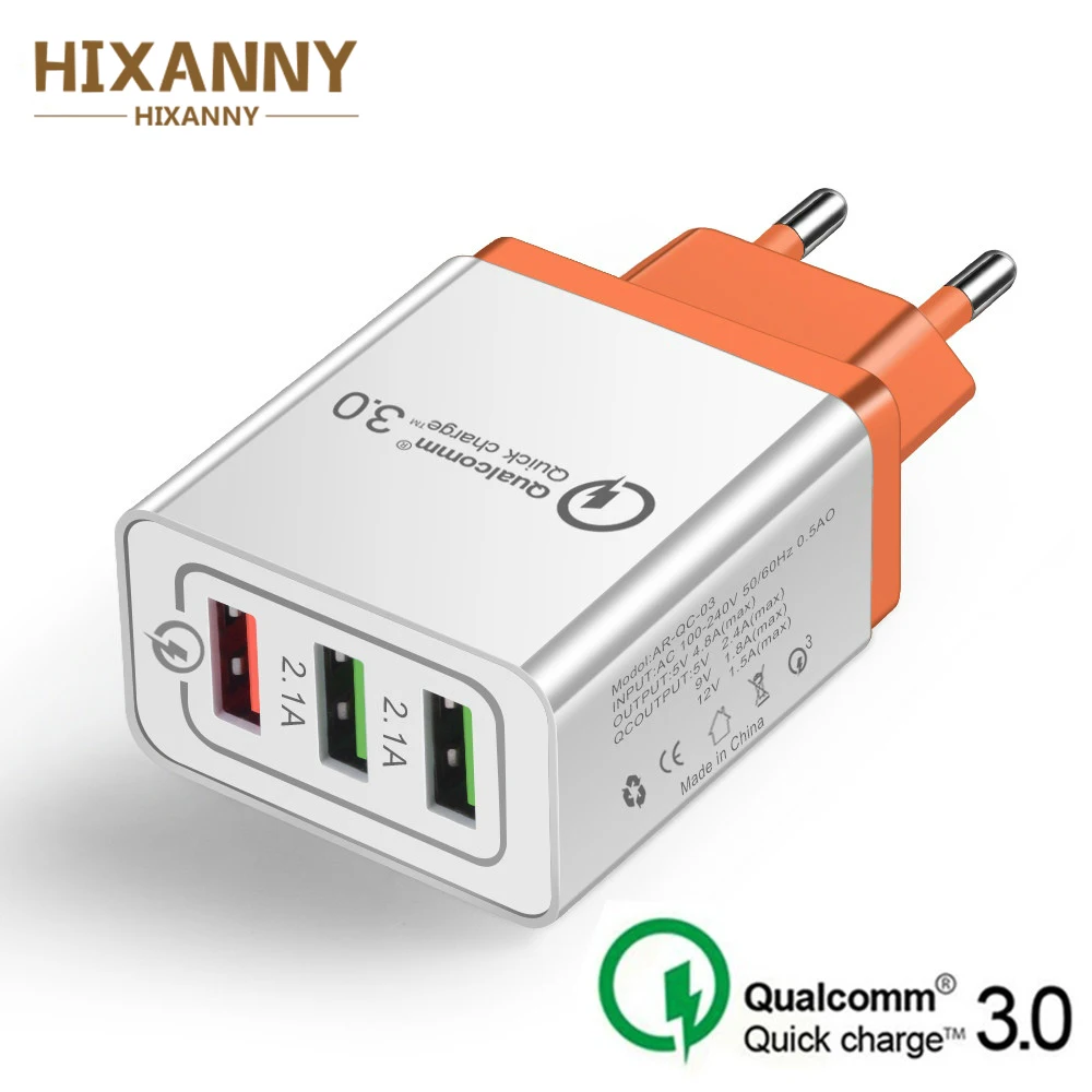 Универсальный 18 Вт USB quick charge 3 0 5V 3A для Iphone 7 8 EU US Plug быстрое зарядное устройство