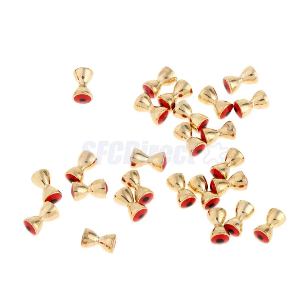 25Pcs/lot 3D Realistic Fish Dumbbell Eyes Brass Fly Tying Beads Nymph Eyes Head Fly Tying Materials 3.2mm-6.3mm