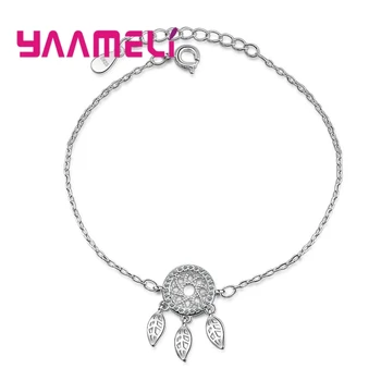 

Snake Chain Long Bracelet 925 Sterling Silver Large Disc Flowers Overlapping Leaves Nature Style For Women Lady