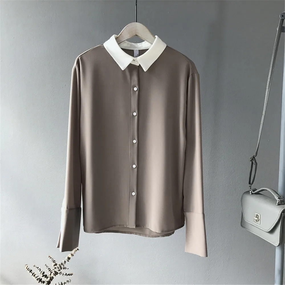 High quality Breathable Chiffon Office Blouse For Women 2018 Spring Long sleeve women working blouse Fashion Slim Lady Tops (2)