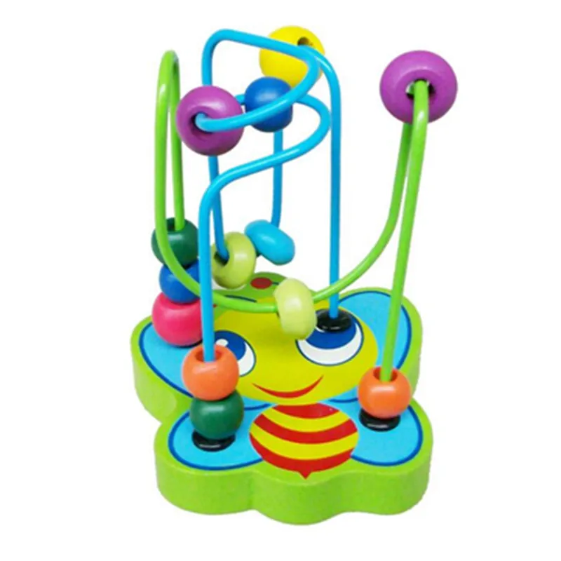 Montessori Toys Wooden puzzle toys around the bead toy animal small beads Eueopean American style Math learning tools gift