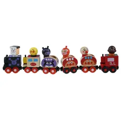Набор из 6 деревянных магнитных игрушечных игрушек в форме маленького поезда