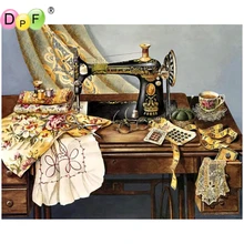 DPF полностью квадратная Алмазная вышивка на заказ 5D DIY алмазная живопись Швейные машины мозаичный узор рукоделие Декор