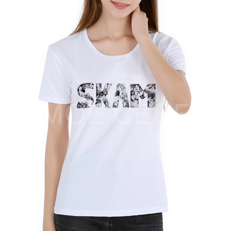 Модное платье с цветочным узором надписью Skam женская футболка Женская короткий