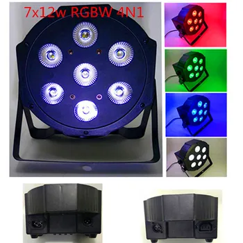 

CREE RGBW 7x12 W LED Plat SlimPar Quad Lumiere 4in1 LED DJ Lavage Lumiere De La Scene dmx lumiere lampe 4/8 channes