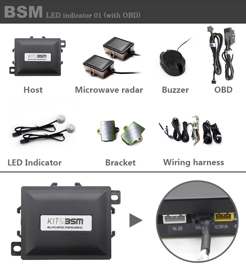 Комплект BSM Универсальный новейший датчик заднего вида система контроля безопасности BSD автомобильная система обнаружения слепых пятен система BSM* 1 комплект