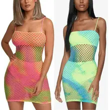 Сексуальное летнее женское Сетчатое бикини с вырезом, пляжная одежда, пляжная одежда, облегающее мини-платье