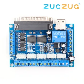 

MACH3 engraving machine CNC 5 axis stepper motor driver interface board with optocoupler isolation blue board+USB