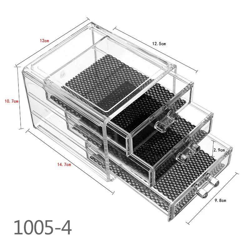 Акриловый Органайзер для ювелирных изделий, модный косметический ящик для хранения косметических средств, многофункциональный ящик для хранения ювелирных изделий для ухода за кожей - Цвет: 14.5cm 12cm 10.5cm