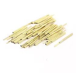 

50 Pcs R75-2W 1.32mm Dia Test Probe Receptacles 26.5mm Long Gold Tone