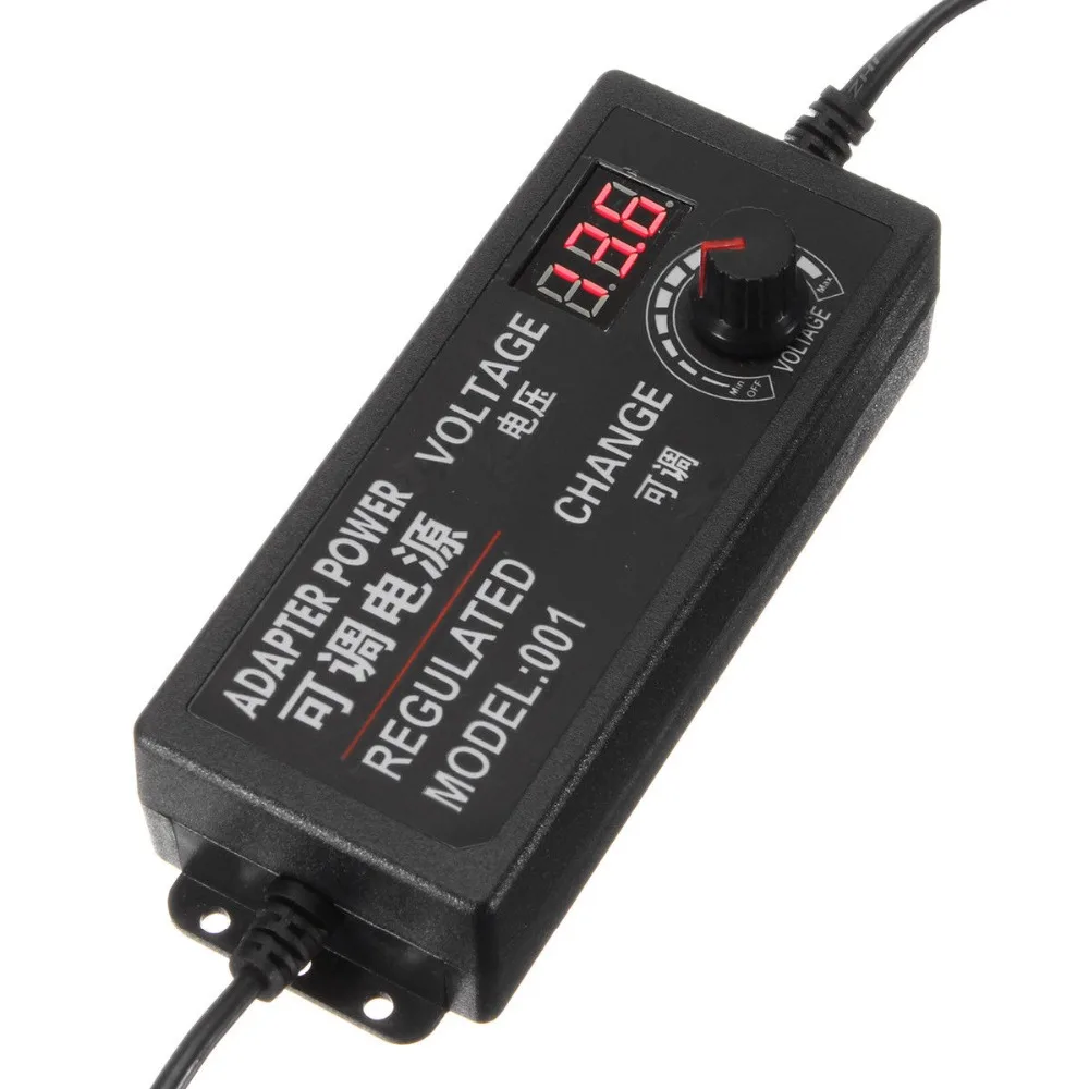 9 24V 1A 3A AC/DC Регулируемый адаптер питания переключение 110 220V на 12V EU US штекер для